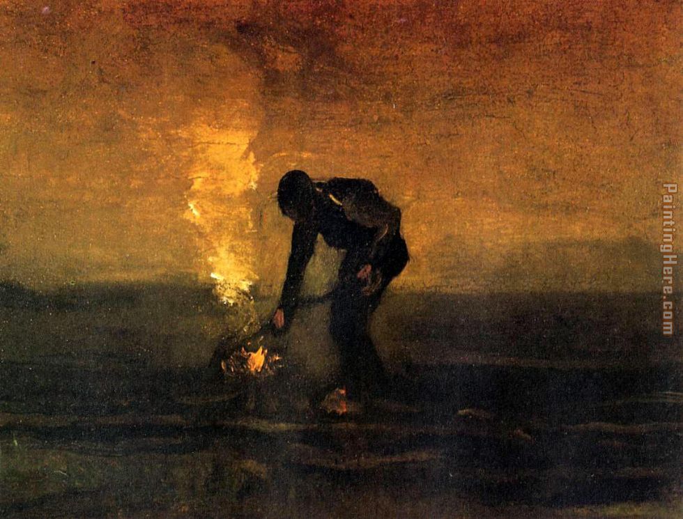 Peasant Burning Weeds painting - Vincent van Gogh Peasant Burning Weeds art painting